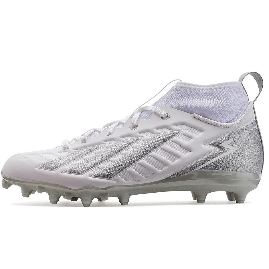 Adidas Mens Adizero Impact.2 II Football Cleats Size 11.5 EU 45 White Silver NIB