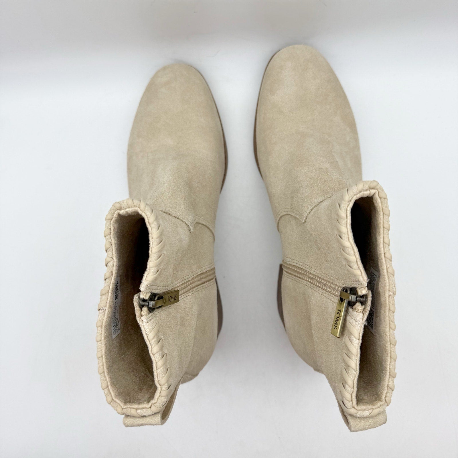 TOMS Womens Delilah Ankle Booties US 7.5 EU 38 Tan Suede Water Repellent NWOB