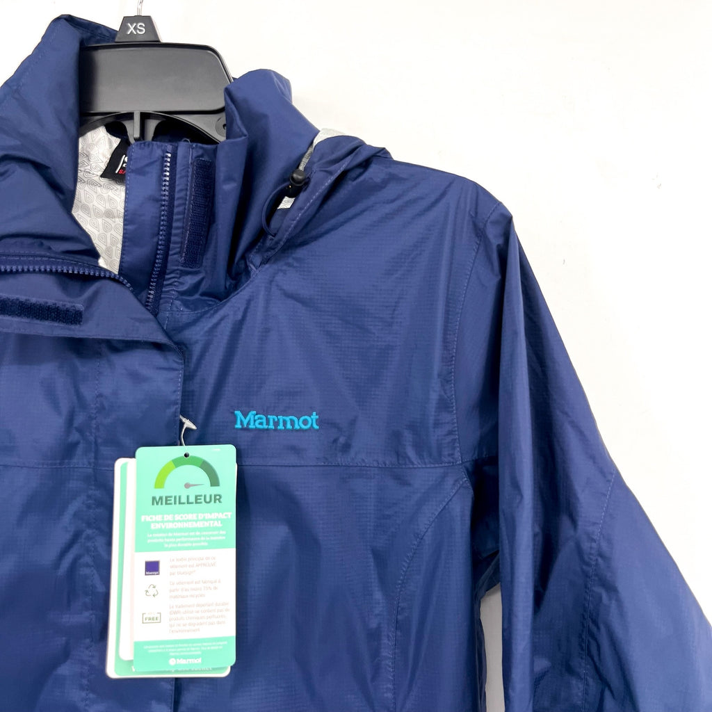 Marmot Womens PreCip Eco Rain Jacket Small Arctic Navy Blue Waterproof NWT