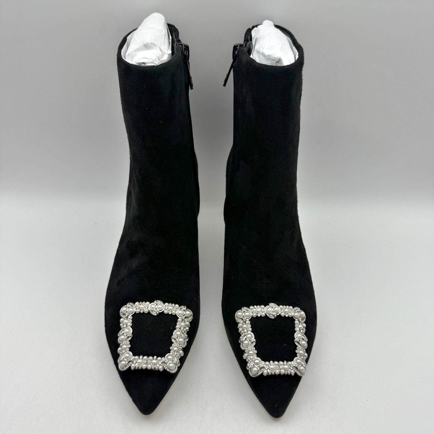 Sam Edelman Womens Ulissa Luster Ankle Bootie US 7.5 Black Suede Rhinestone NWOB