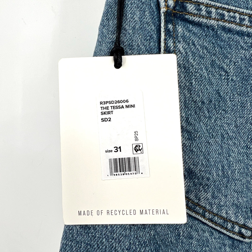 JOE'S JEAN Women's The Tessa Denim Mini Skirt Size 31 US 12 Blue Showdown NWT
