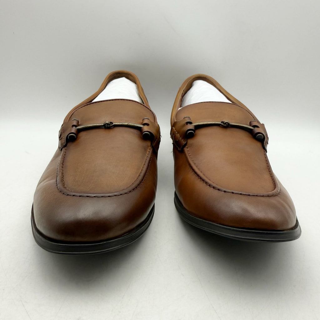 Vince Camuto Mens Immon Loafers Size 12 Brown Leather Metal Bit NWOB