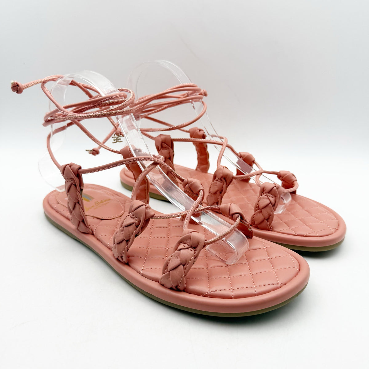 Sam Edelman Womens Zariah Sandals Size 8.5 M EU 38.5 Pink Strappy Lace Up NIB