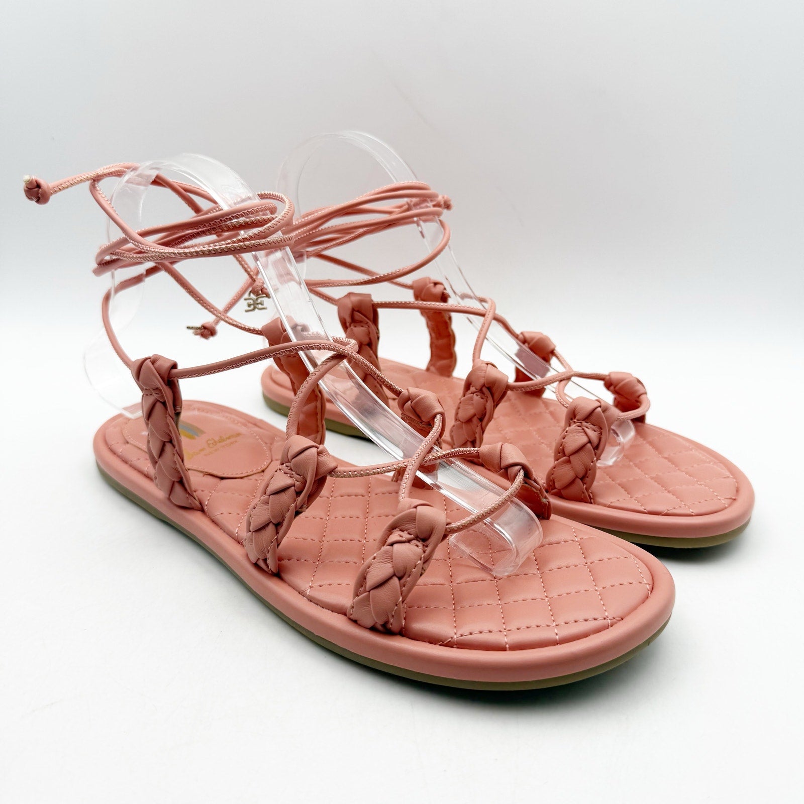 Sam Edelman Womens Zariah Sandals US 8.5 M EU 38.5 Pink Strappy Lace Up NIB