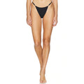 LSPACE Women's Remi Bikini Bottom Medium Black Ribbed Knit Adjustable NWT