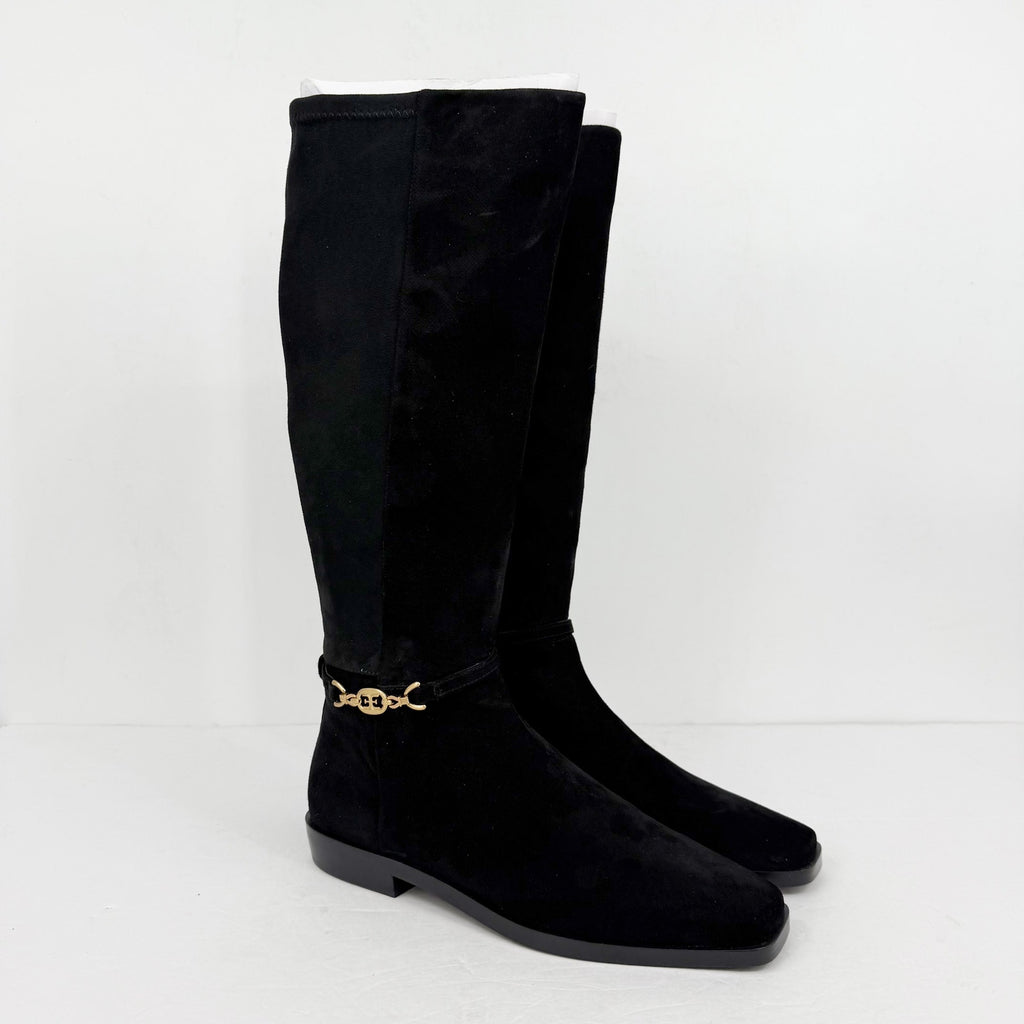 Sam Edelman Womens Clive Knee High Boots Size 10 Black Suede Horsebit Detail NIB