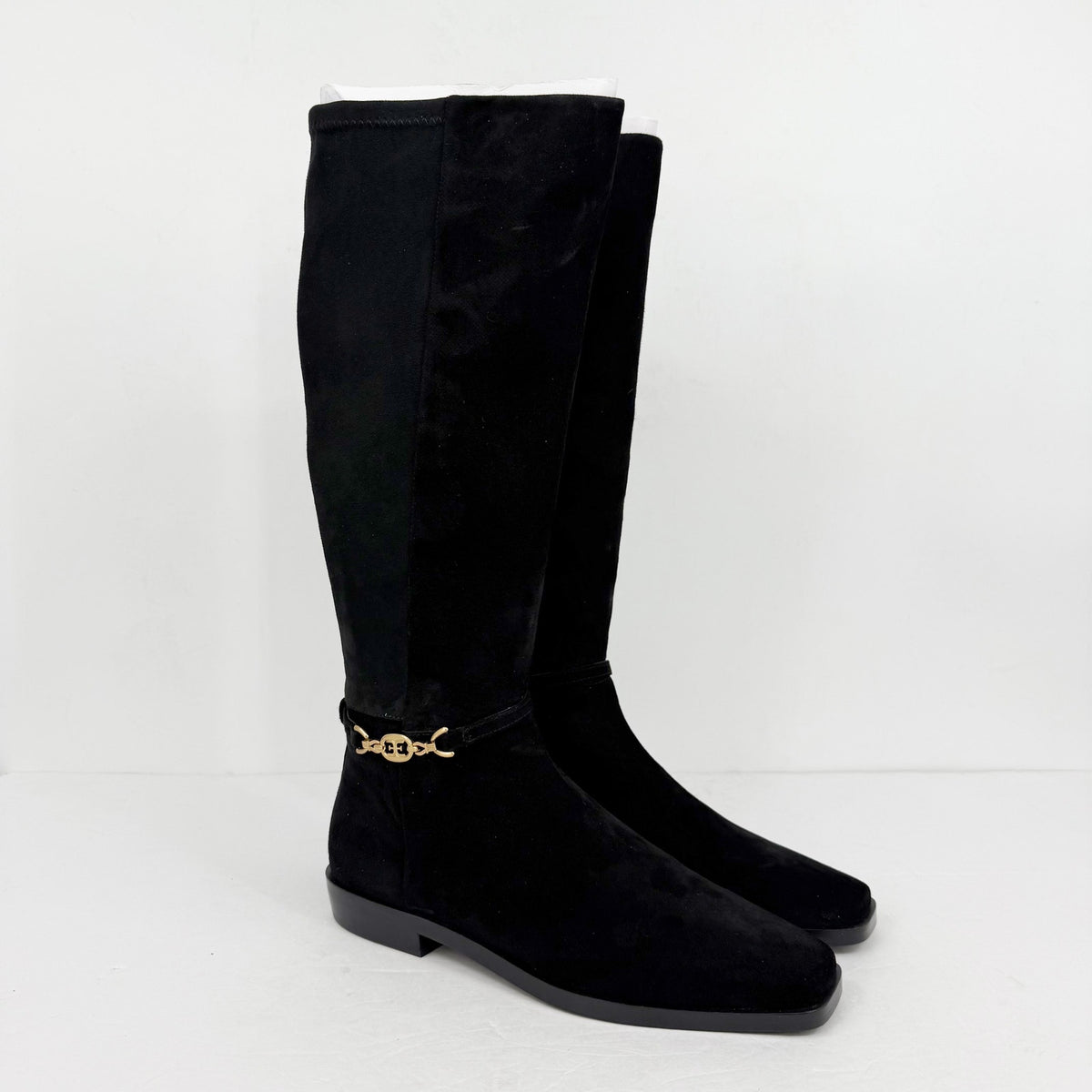 Sam Edelman Womens Clive Knee High Boots Size 10 Black Suede Horsebit Detail NIB