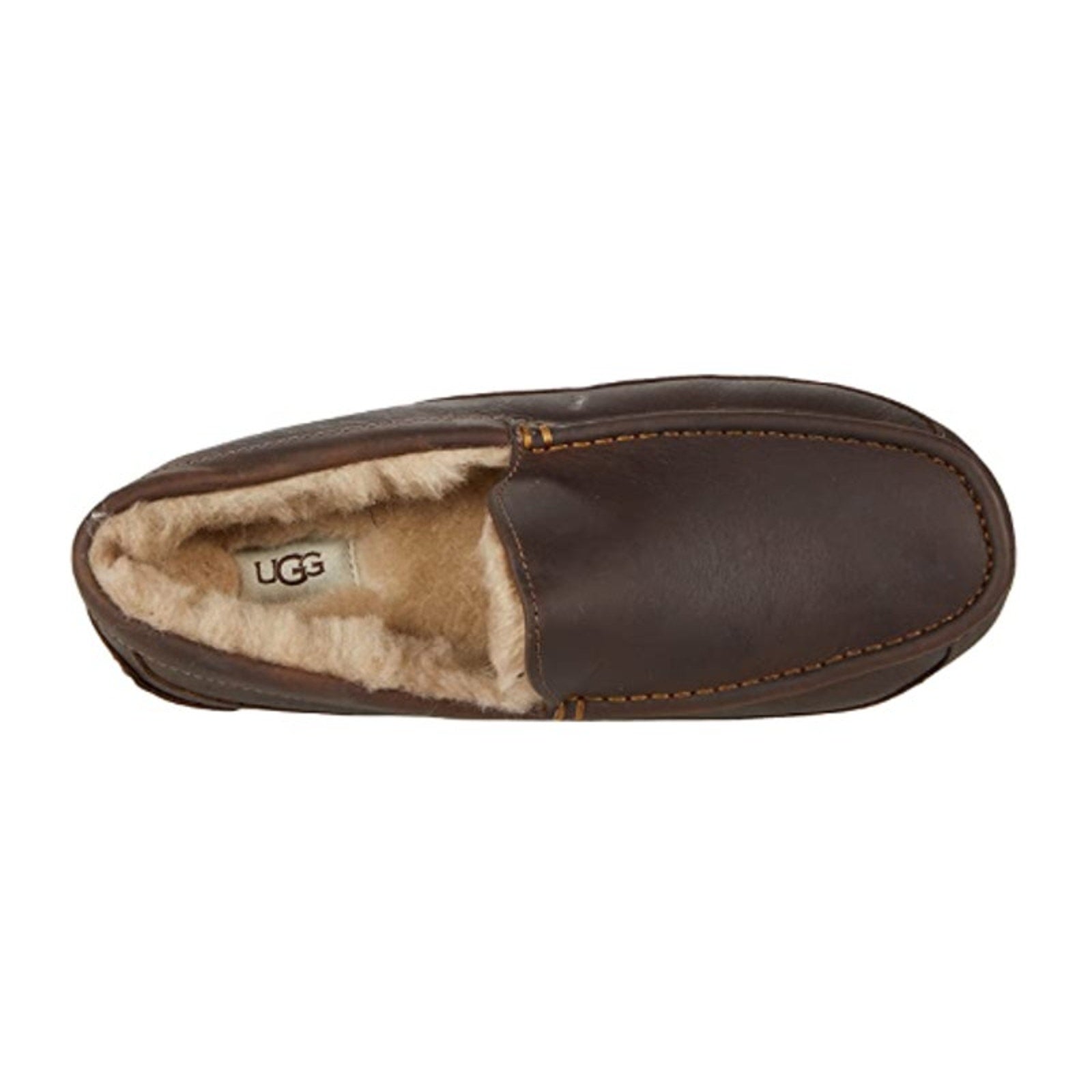 UGG Mens Ascot Matte Slippers US 8 EU 41 Brown Leather NIB