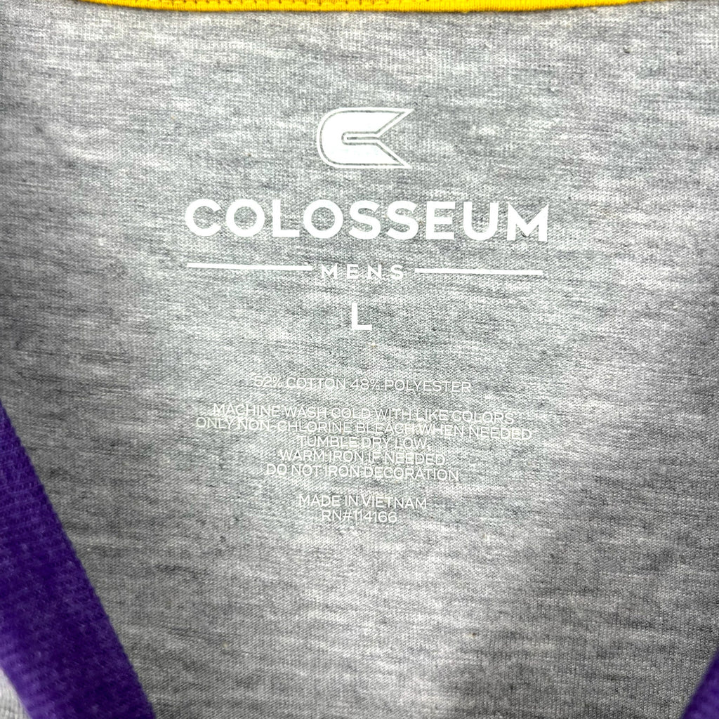 COLLOSEUM Mens East Carolina Pirates Baseball Tee Large Grey Purple NWT