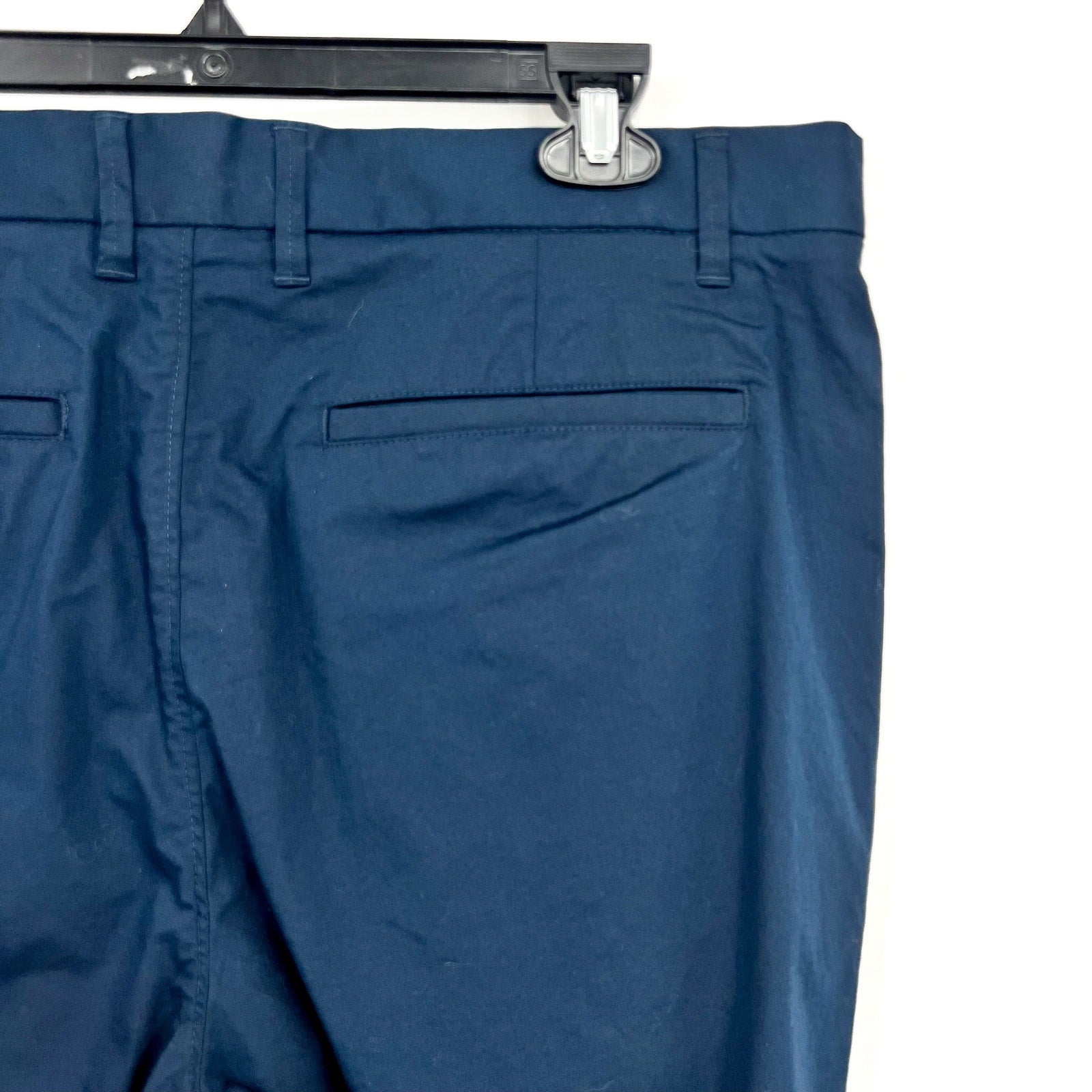 EVERLANE Mens Air Chino Pants 33x32 Navy Blue Stretch Cotton Poplin Slim Fit NWT