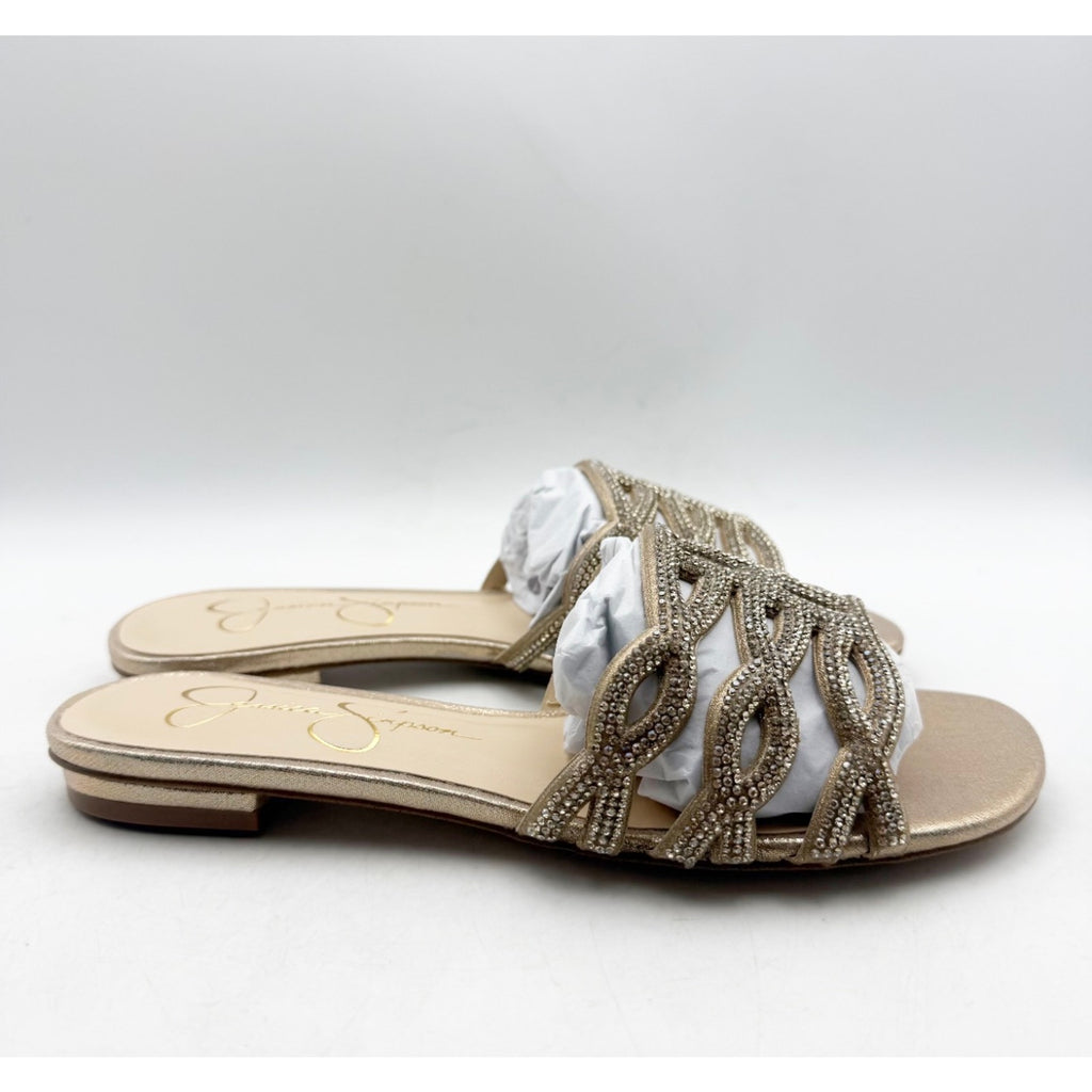 JESSICA SIMPSON Women's Dorothea Sandals Size 7 M Gold Champagne Slip On NIB