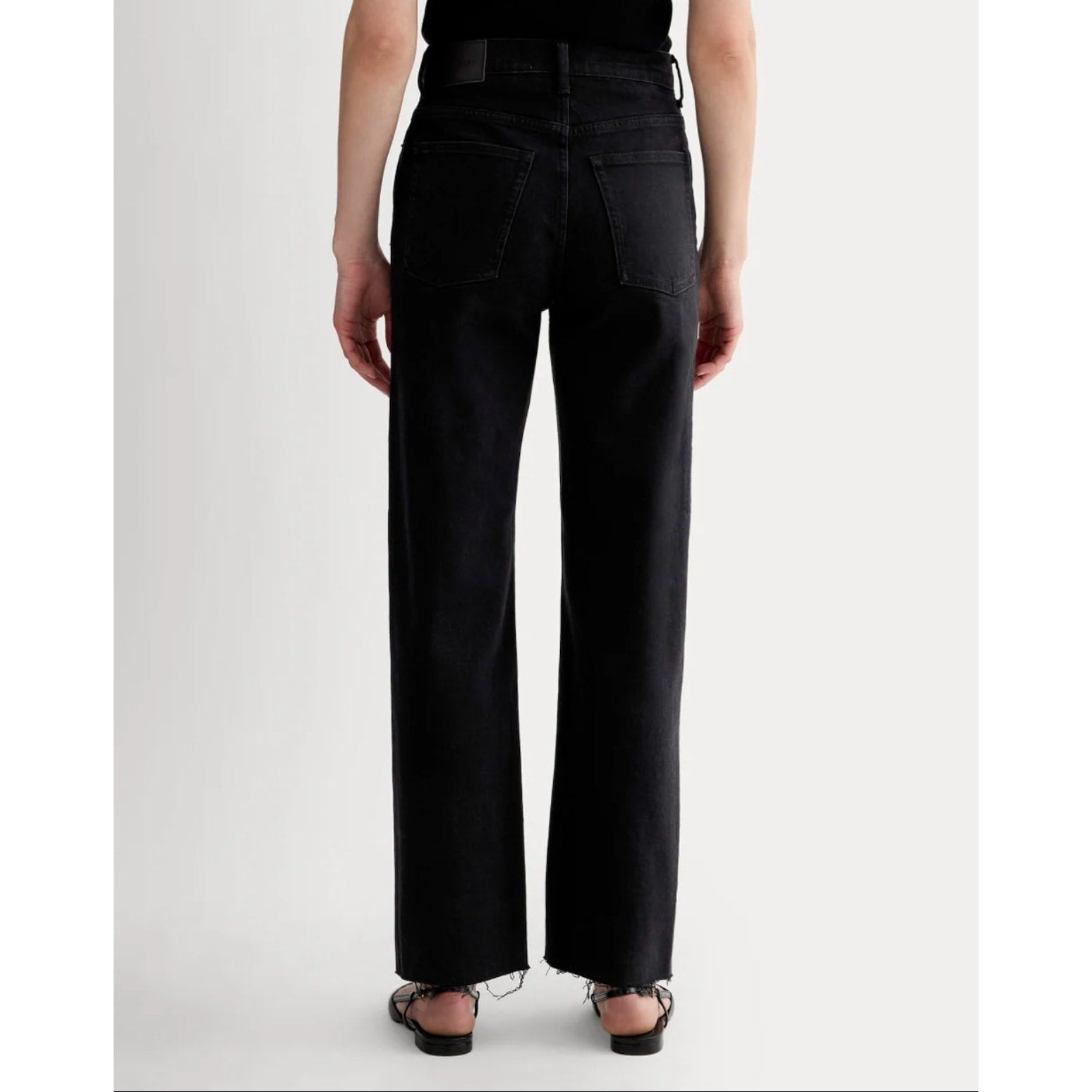 EVERLANE Womens Way-High Jeans 27x29 US 4 LONG Black Straight Organic Cotton NWT