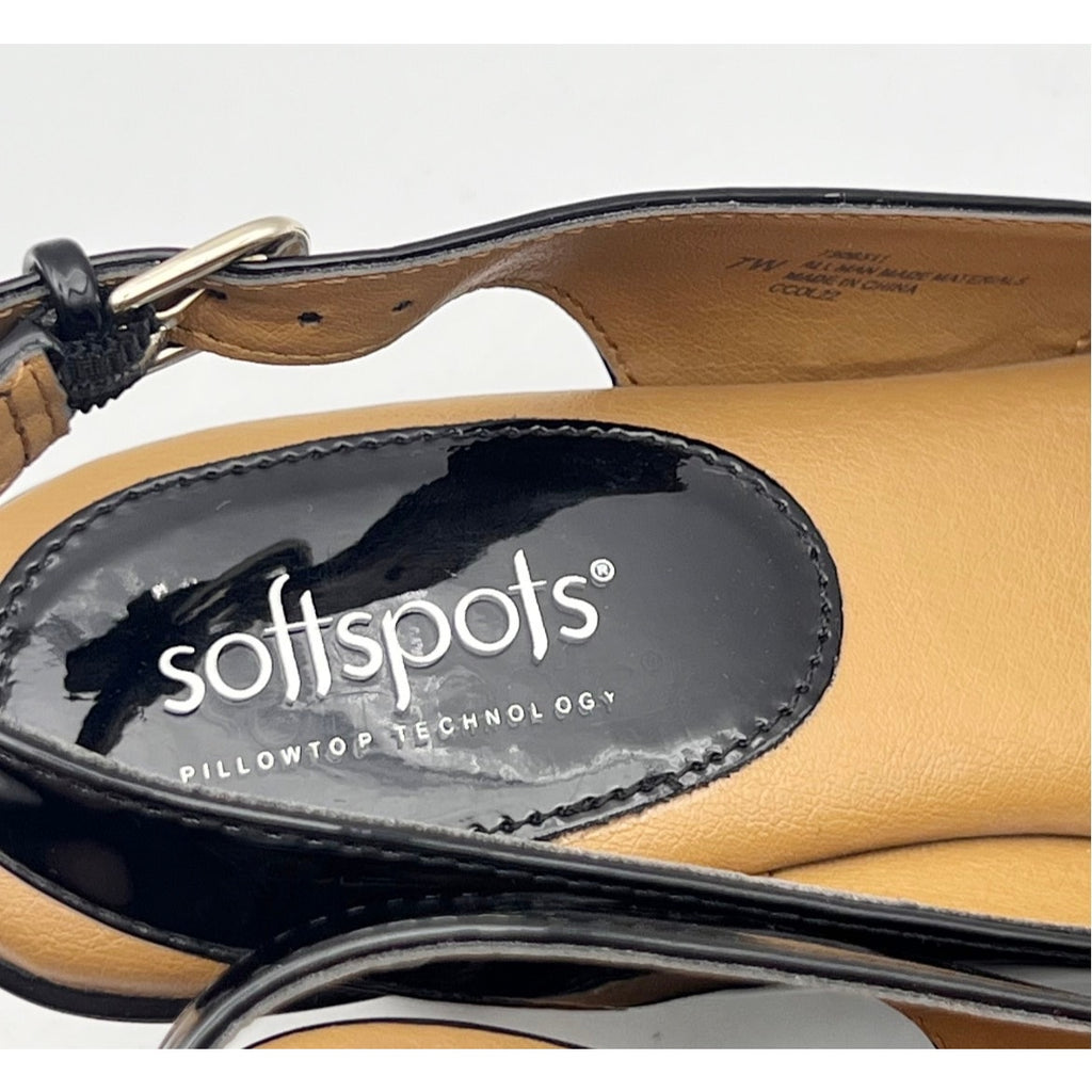Comfortiva Women's Softspots Neima Heeled Sandals Size 7 WIDE Black Leather NWOB