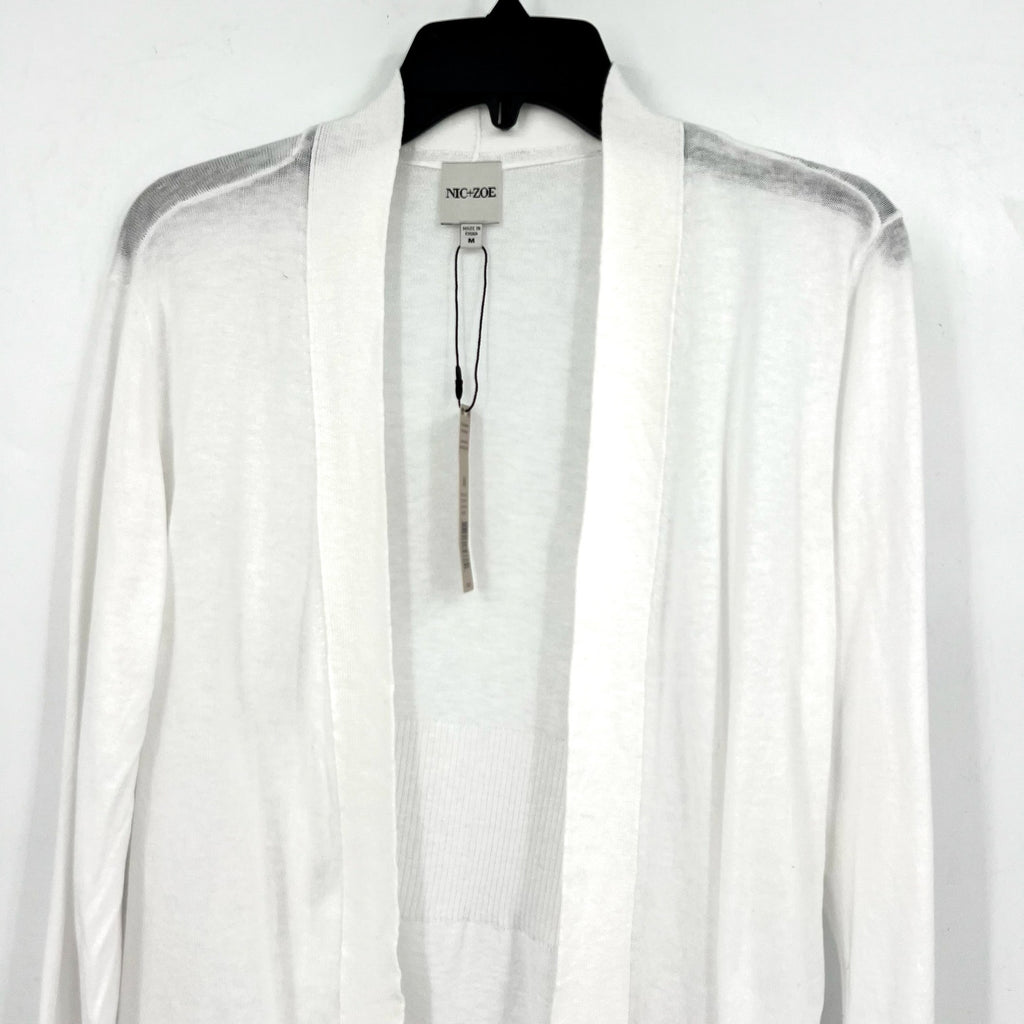 NIC + ZOE All Year Back Of The Chair Cardigan Medium White Long Sleeve NWT