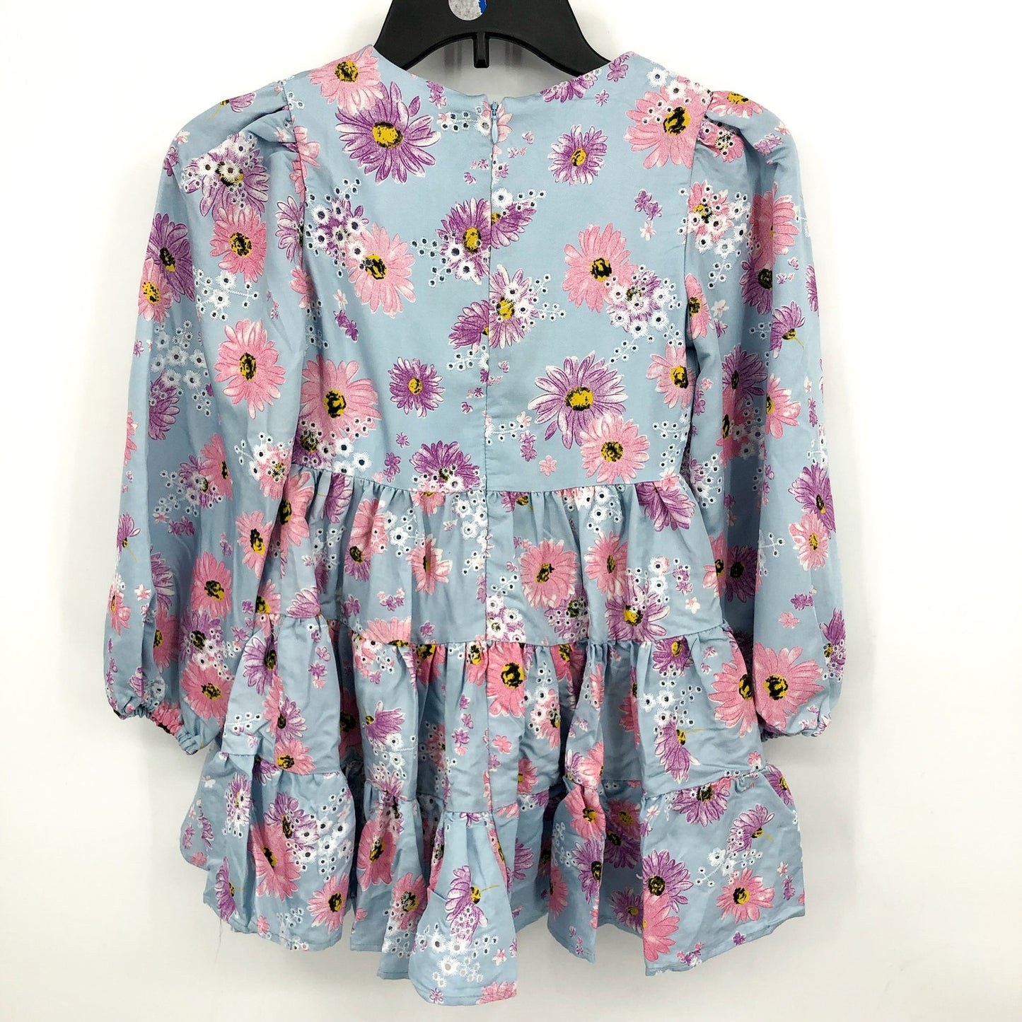 BARDOT Girls Ella Broderie Dress Size 8 Blue Floral Size Long Sleeve NWT