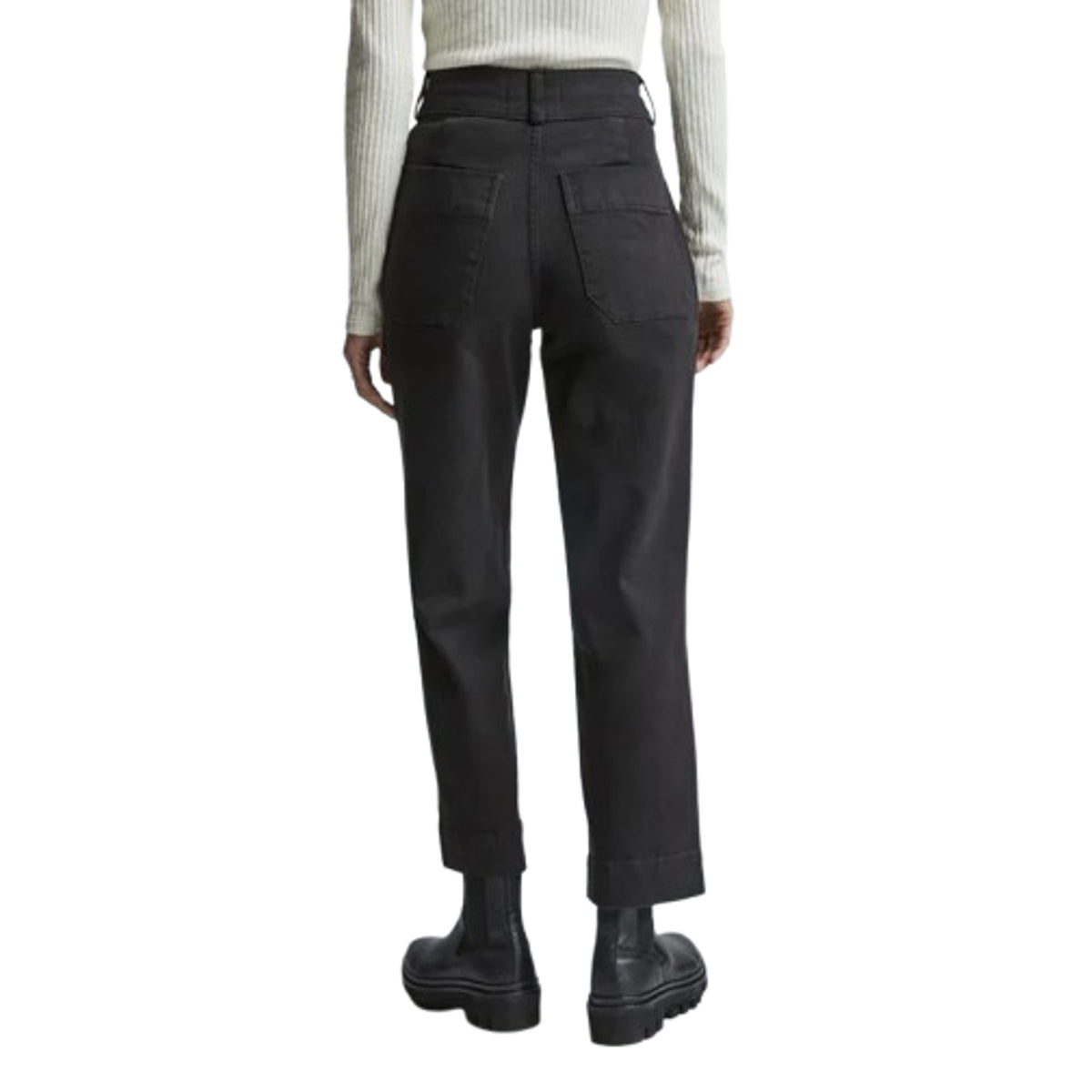 EVERLANE Women's The Organic Straight-Leg Pants Size 2 Black Utility Pockets NWT