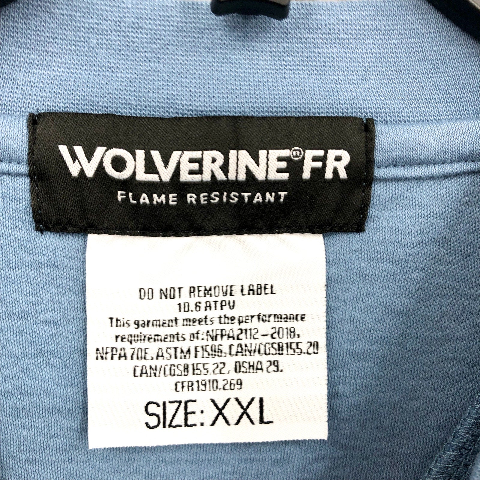 WOLVERINE Mens Guardian Cotton Long Sleeve Henley Shirt XXL Blue Flame Resis NWT