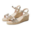 Eric Michael Womens Ruby Wedge Sandals EU 39 US 9 Gold Leather Espadrille NIB