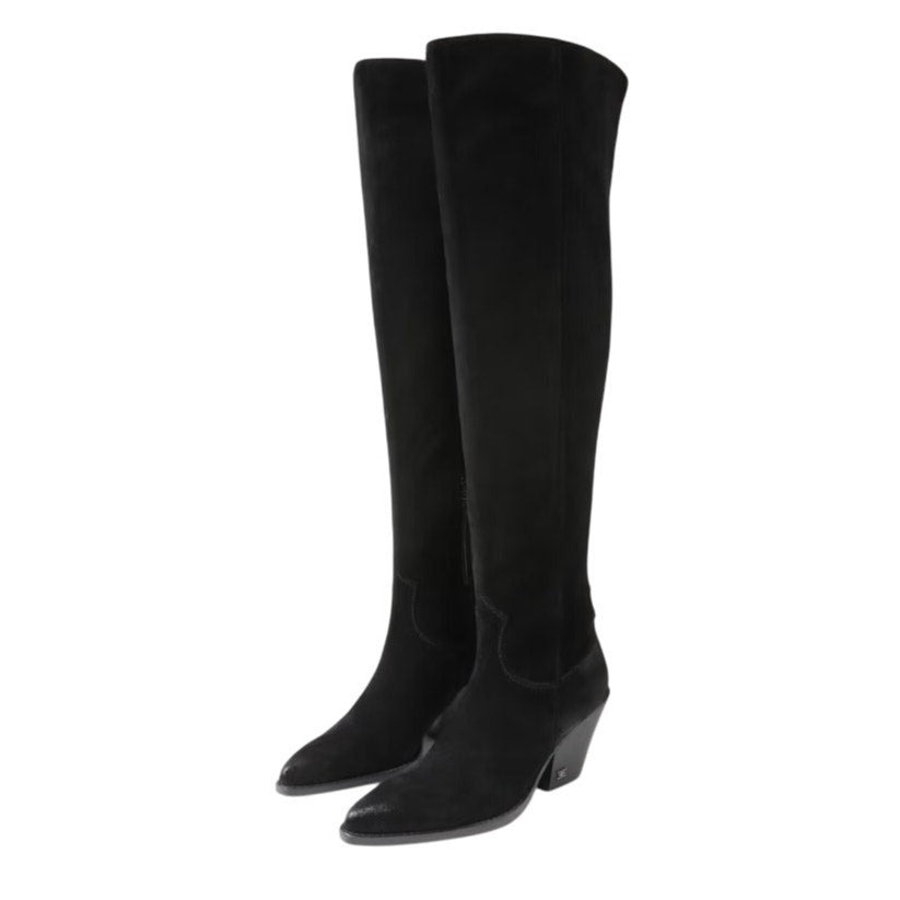 Sam Edelman Women Julee Over The Knee Boot Size 6 M Black Suede Leather NWOB