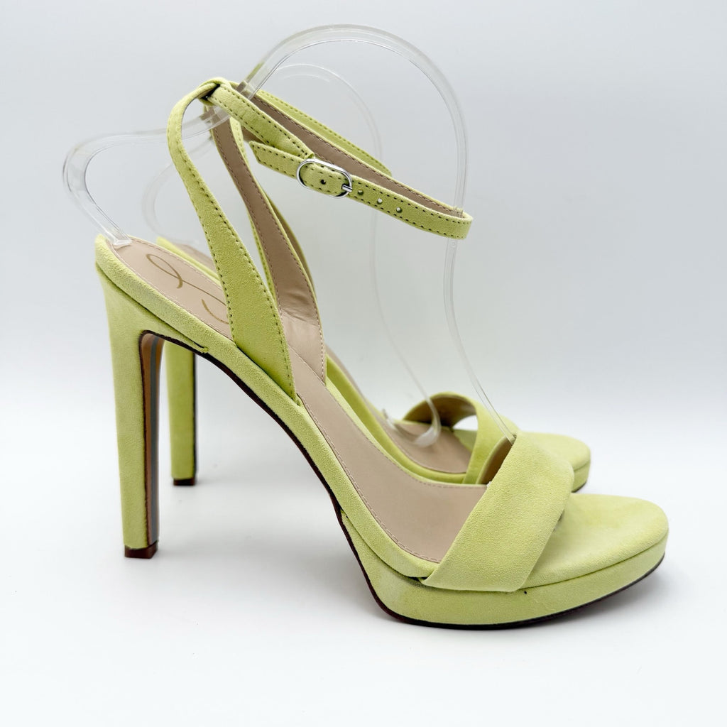 Sam Edelman Womens Jade Heeled Sandals Size 10 M Kiwi Green Suede NWOB