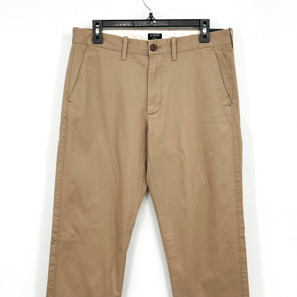 J.CREW Mens Straight-fit Flex Chino Pants 31x32 Khaki Flat Front H3186 NWT