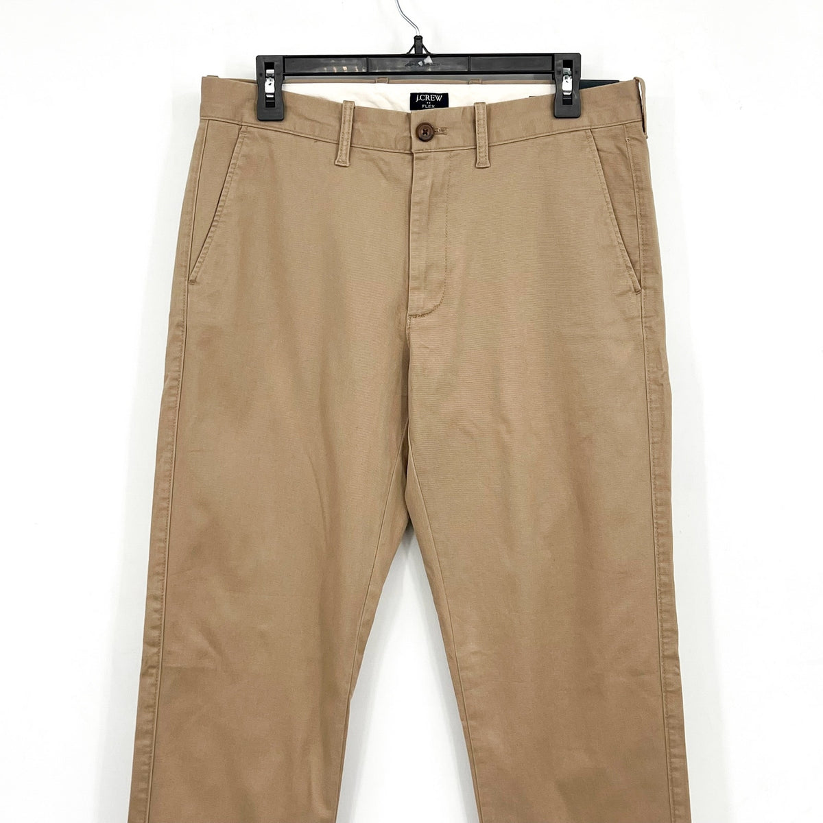 J.CREW Mens Straight-fit Flex Chino Pants 31x32 Khaki Flat Front H3186 NWT