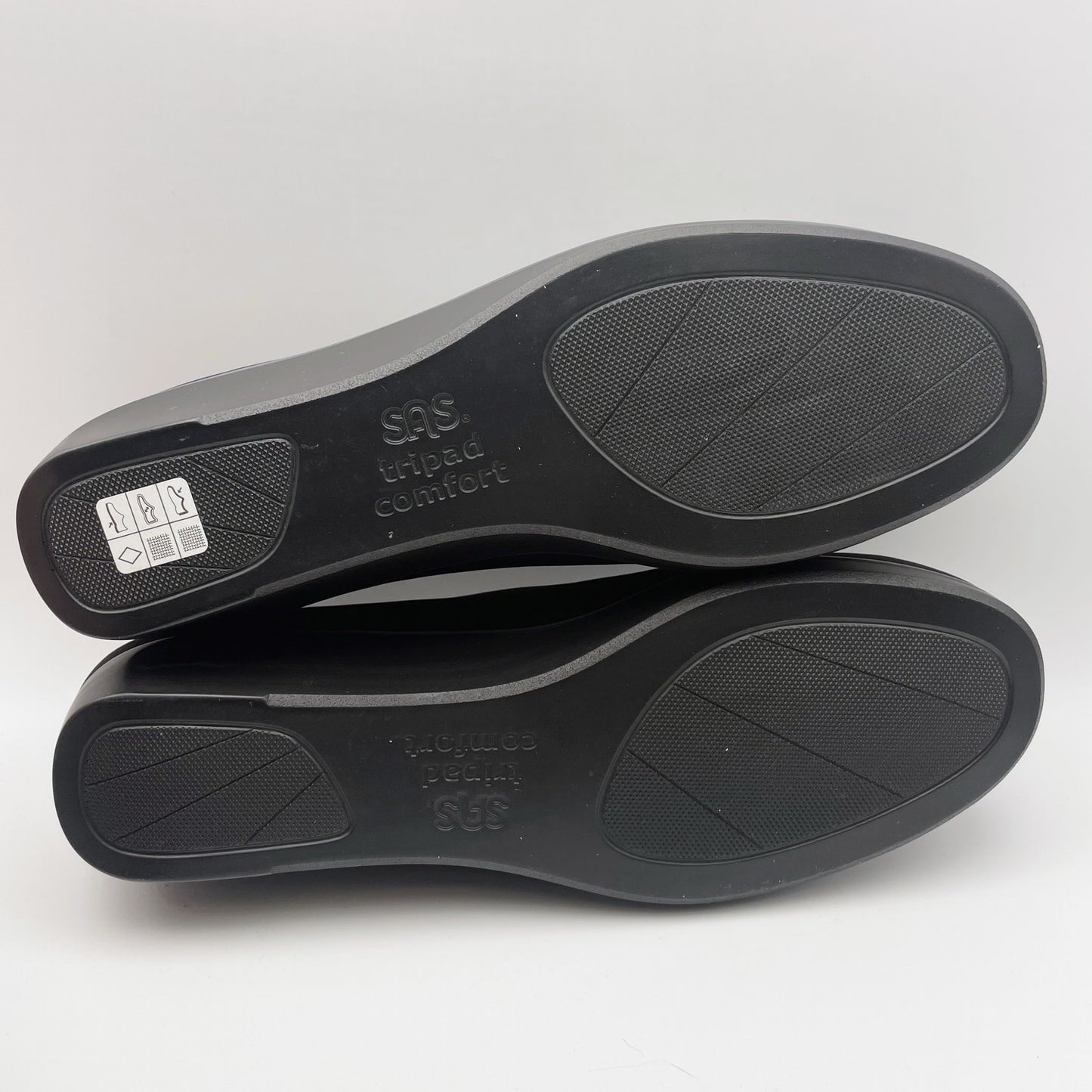 SAS Womens Bliss Slip on Wedge Loafer US 11.5 M Black Leather Lined NIB