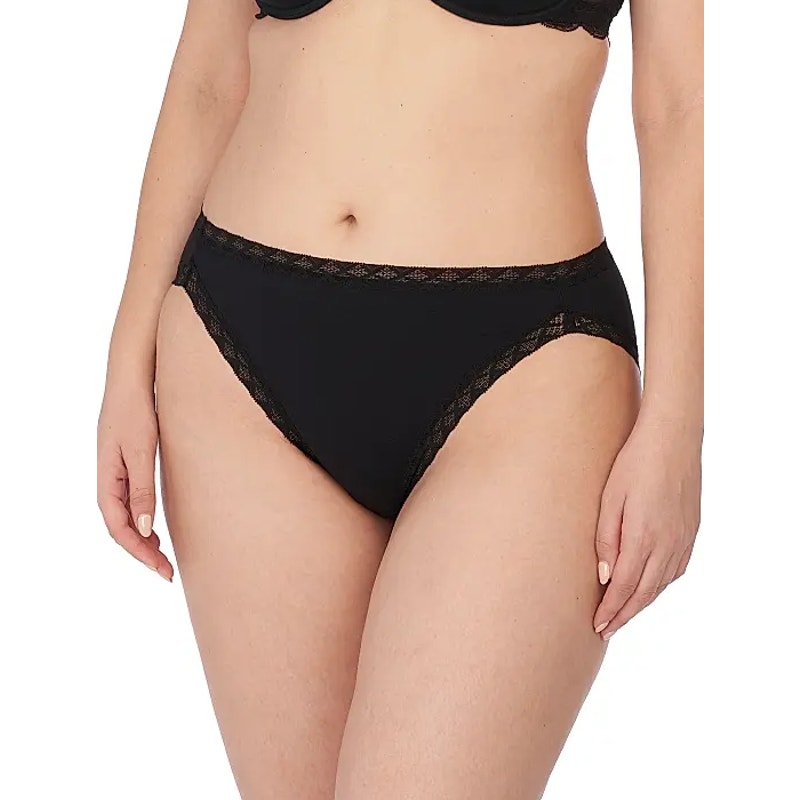NATORI Womens Bliss French Cut Brief 3-Pack Panties Large Black, Cafe, White NWT