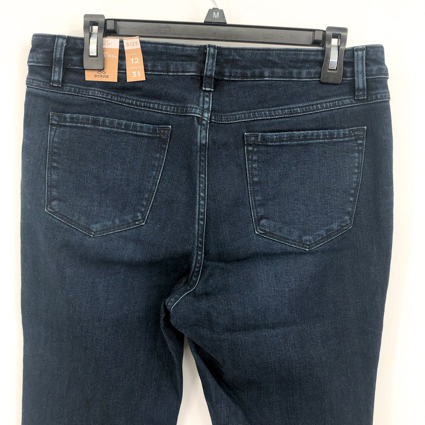PRANA Women's Sienna Jeans Size 12 Deep Blue Mid Rise Skinny Stretch NWT