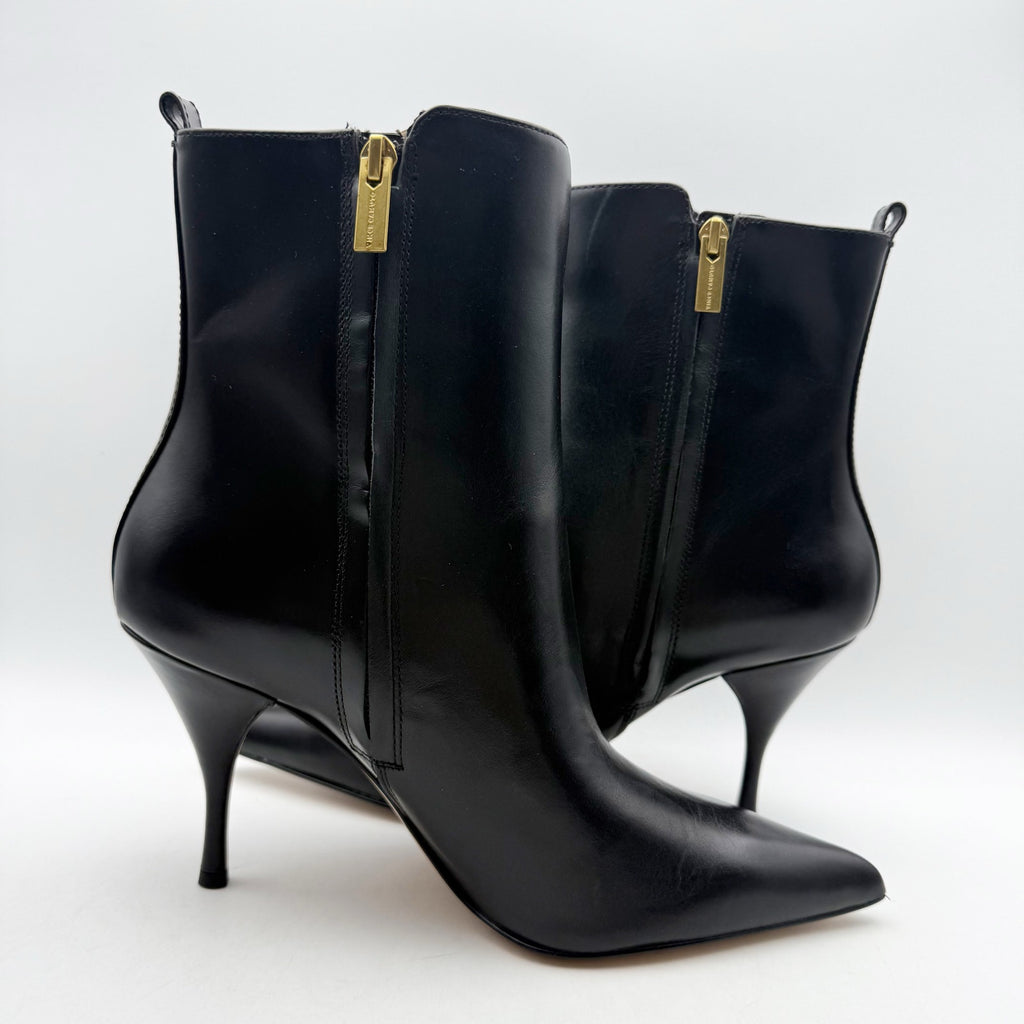 Vince Camuto Womens Poise Ankle Boot Size 9.5 M EU 41 Black Leather Heels NIB