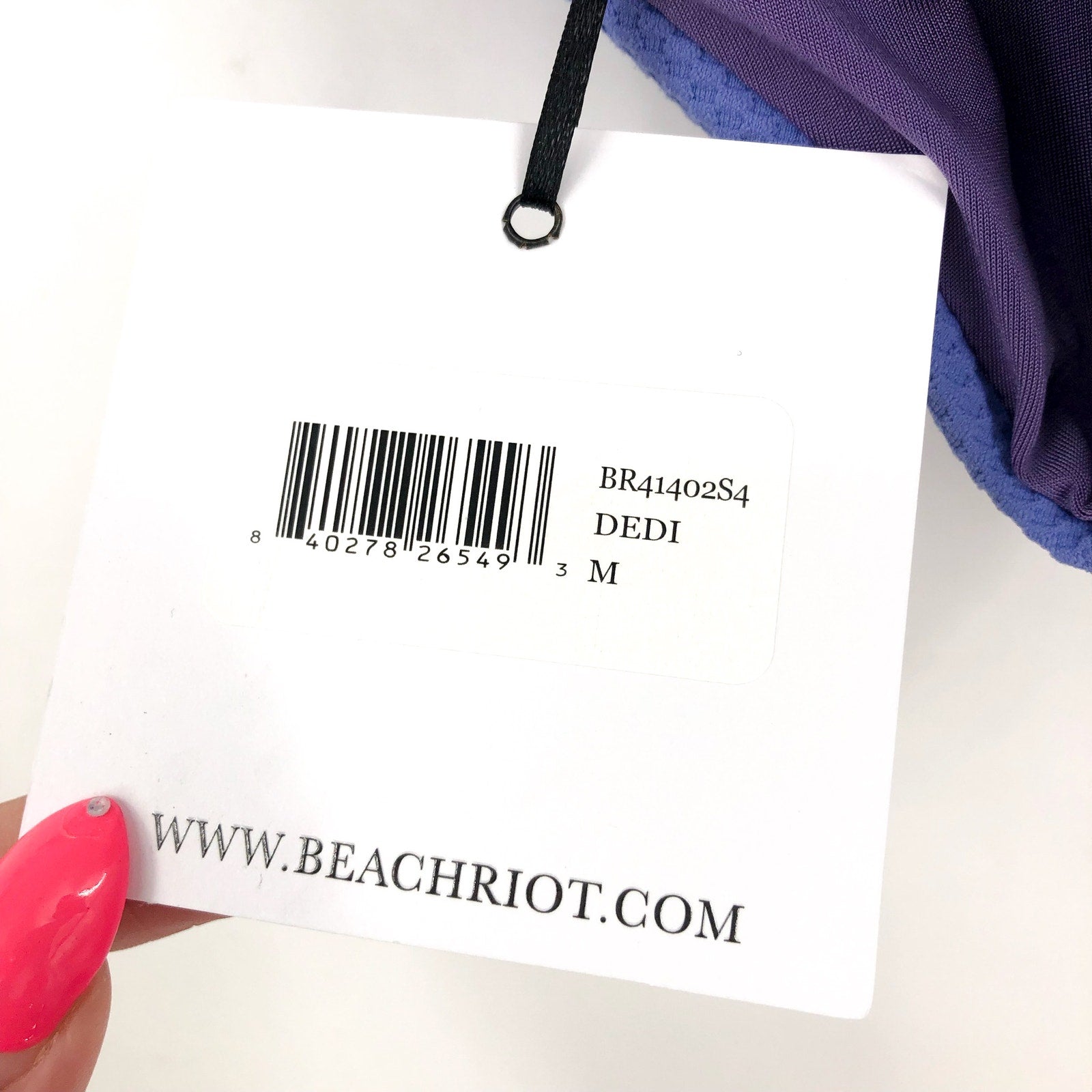BEACH RIOT Women's Highway Bikini Bottom Medium Purple Periwinkle Waffle NWT