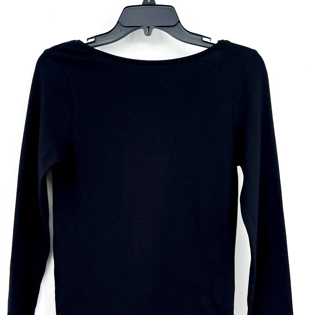 EVERLANE Women's The Supima® Form Scoop-Back Tee Small Black Long Sleeve NWT
