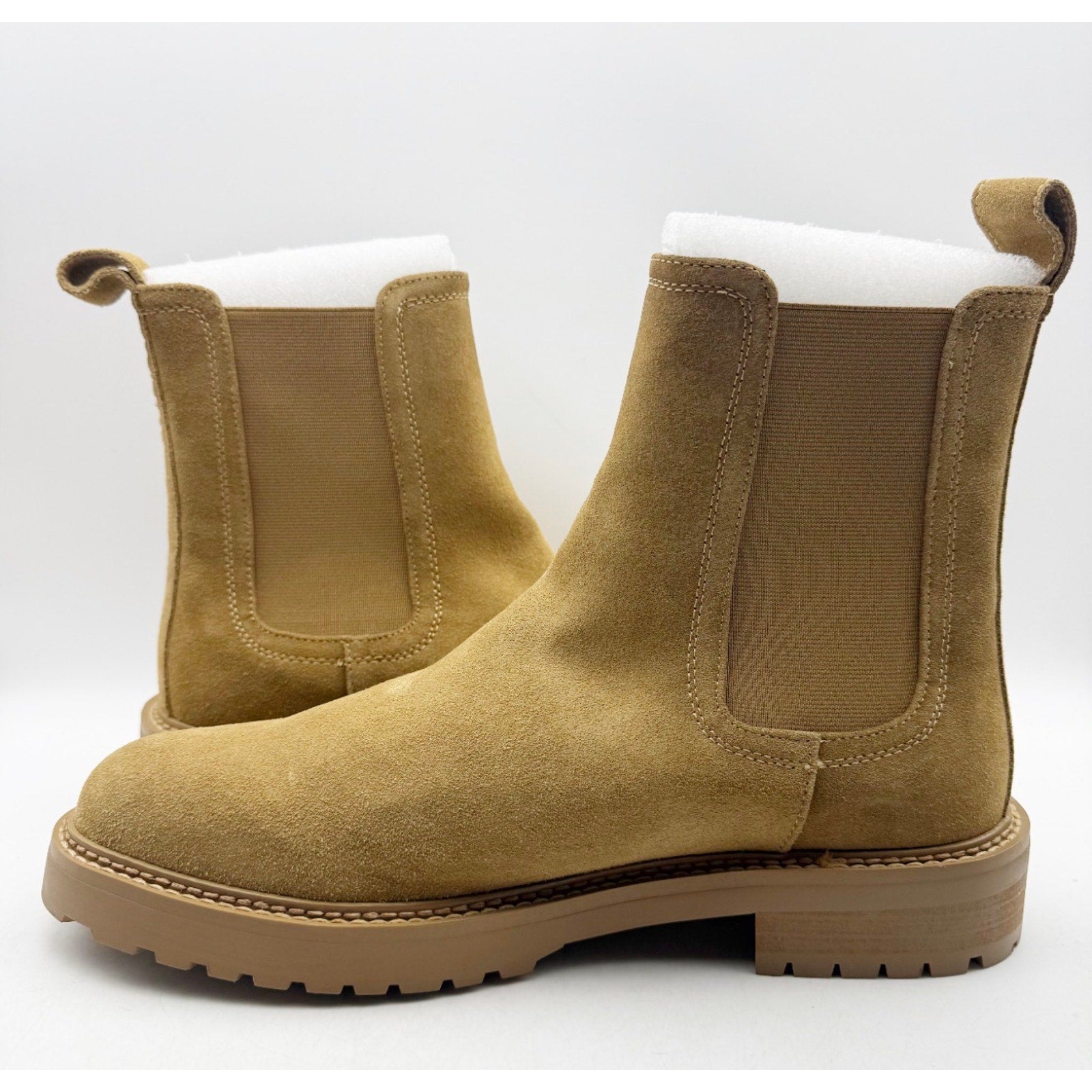 Saint Morta Mens Chunky Chelsea Boots Size 9 EU 43 Tan Camel Suede NIB