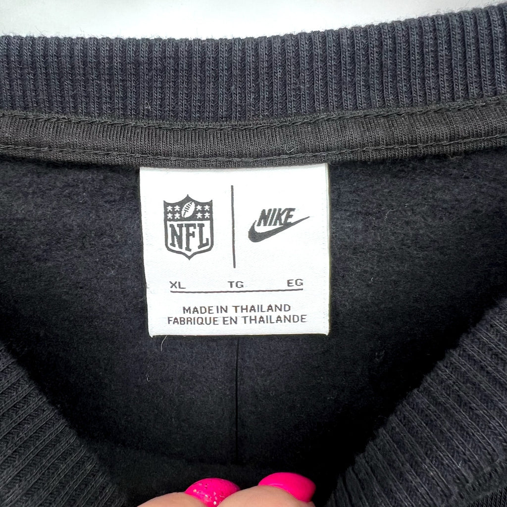Nike Womens Carolina Panthers Oversized Rewind Sweatshirt XL Black NWT
