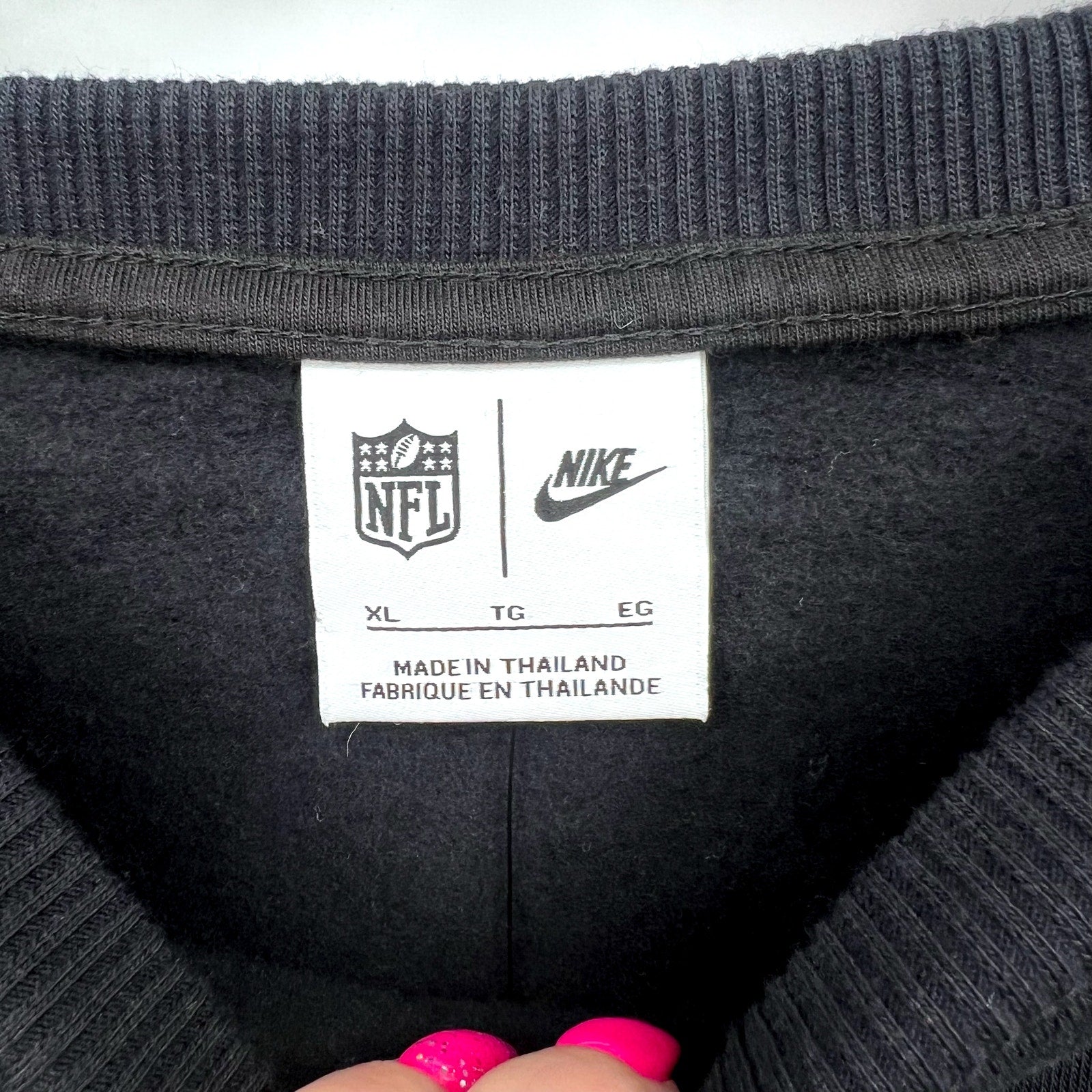 Nike Womens Carolina Panthers Oversized Rewind Sweatshirt XL Black NWT