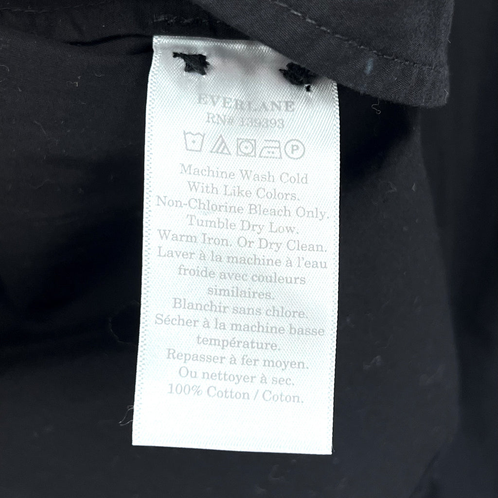EVERLANE Women's The Oversized Poplin Shirt XXS Black Cotton Long Sleeve NWT