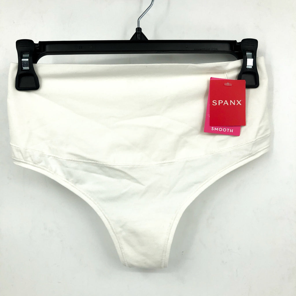 SPANX Women's Cotton Control Thong Medium White Tummy Shaping 40052R NWT