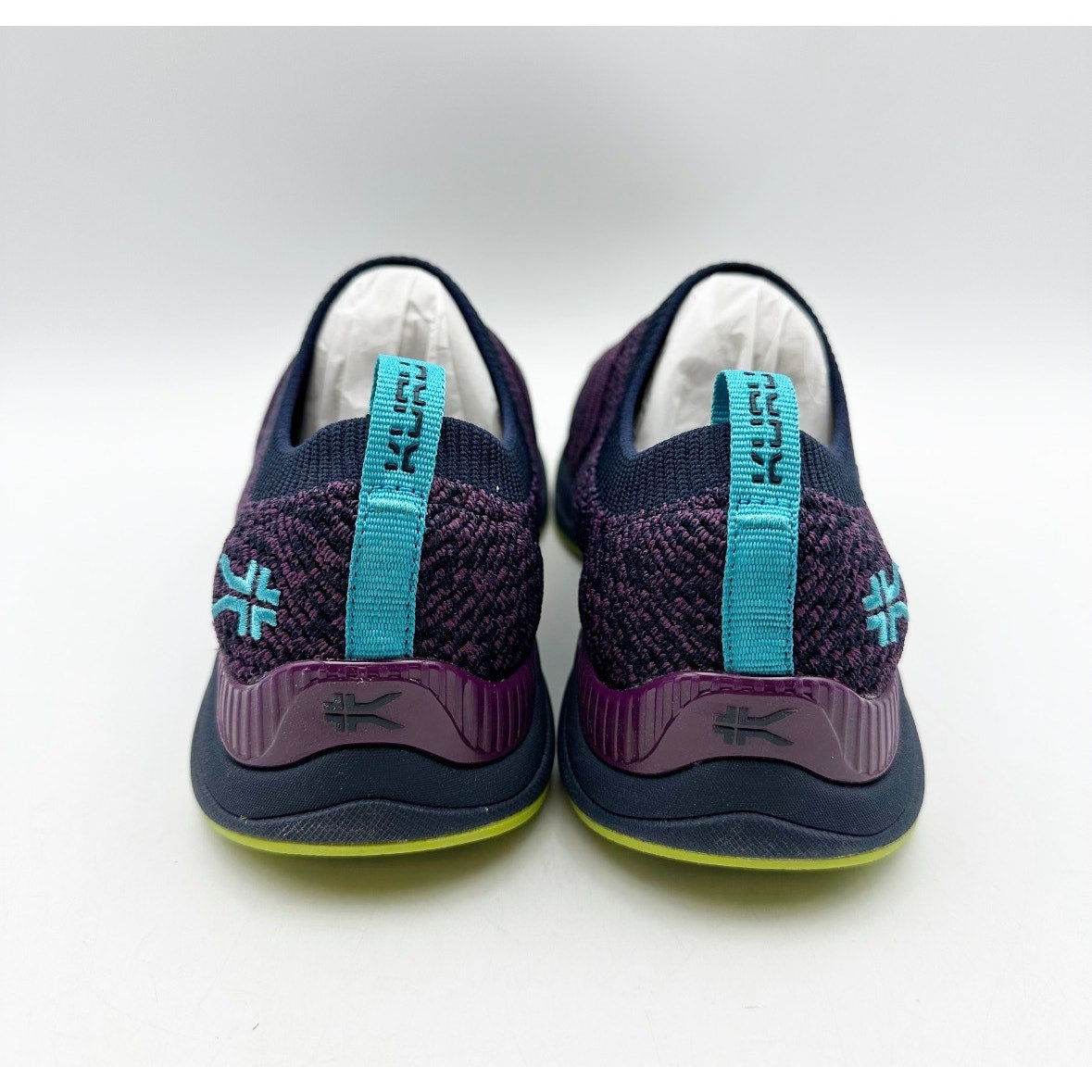 Kuru Womens Stride Slip On Sneakers Size 5 WIDE EU 35 Purple Blue Knit NWOB