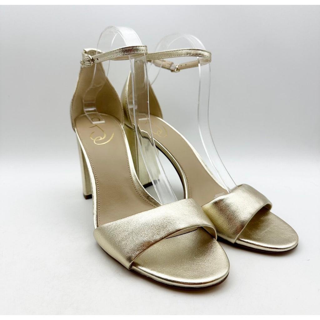 Sam Edelman Womens Robyn Heeled Sandals Size 11 M EU 42 Gold Patent Leather NWOB