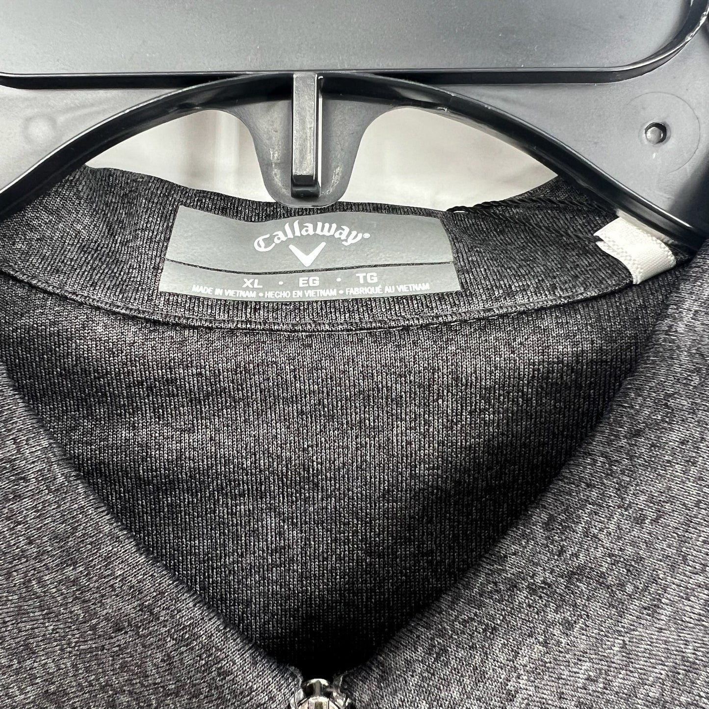 CALLAWAY Womens Quarter Zip Short Sleeve Golf Polo Shirt XL Black Heather NWT