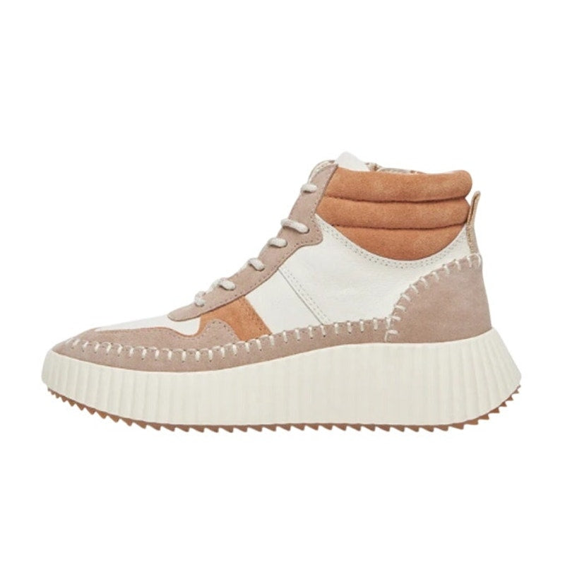 Dolce Vita Womens Daley Hi-Top Casual Sneakers Size 7.5 M Tan White Suede NIB