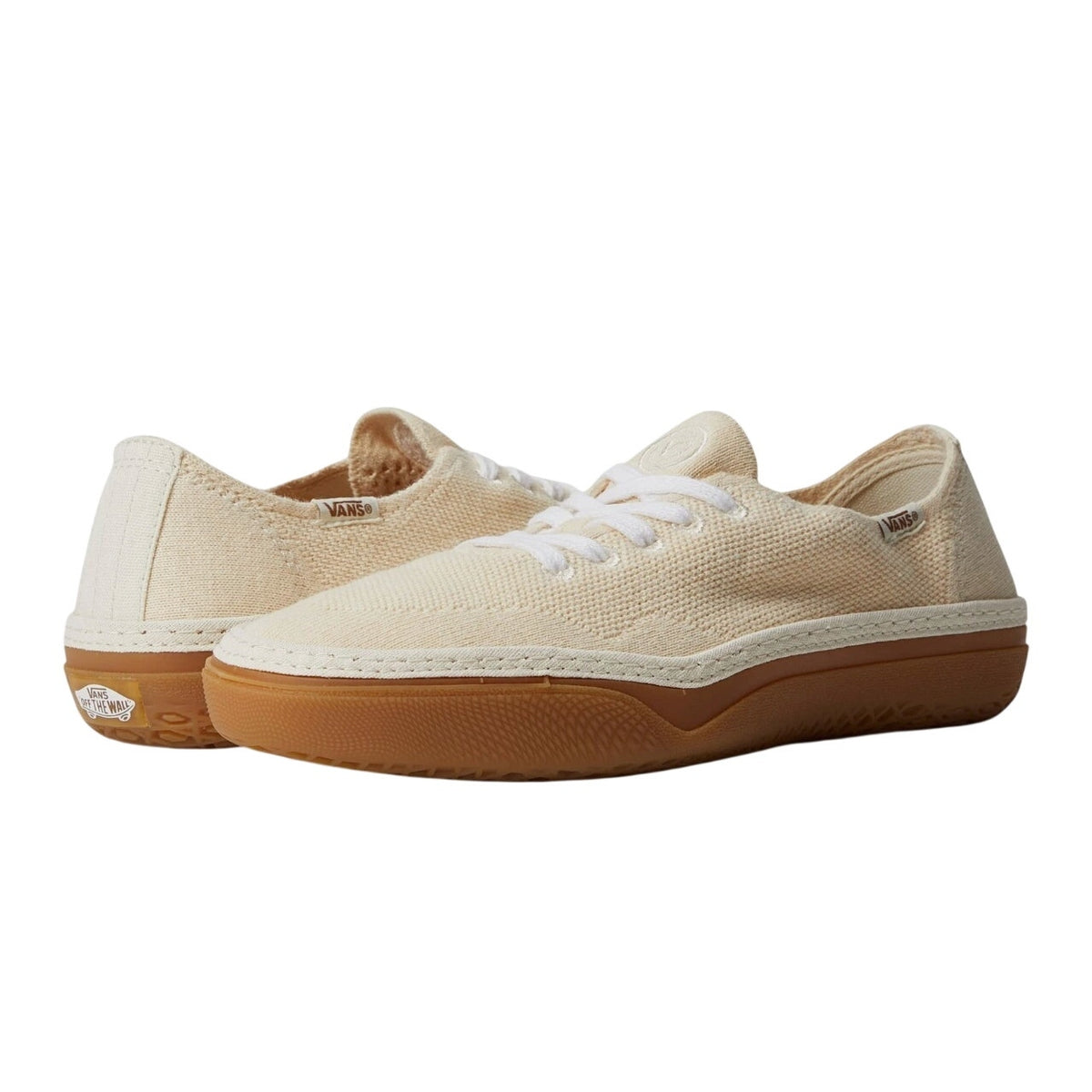 VANS Womens Circle Vee Casual Sneakers Size 5 Natural Tan Gum NWOB