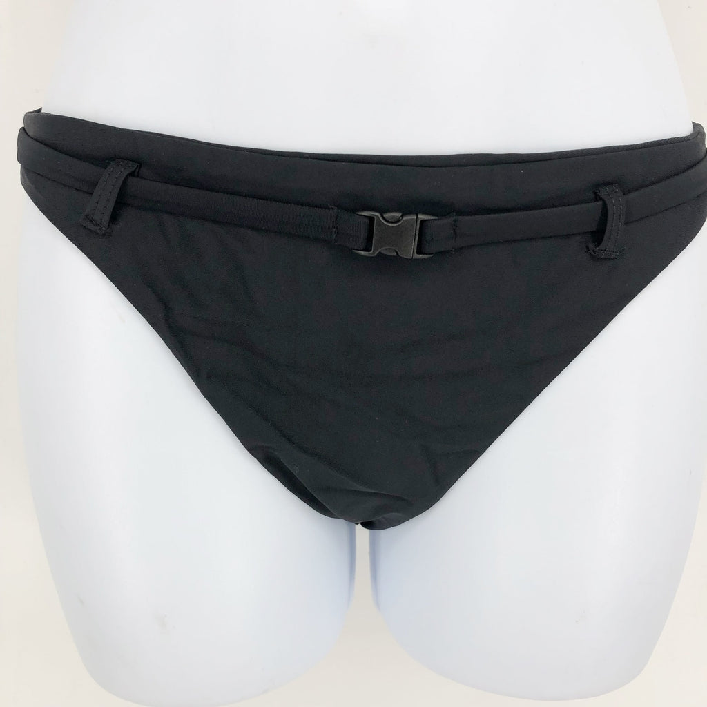 ANDIE SWIM The Riviera Bikini Bottom Small Black Belted Trim Basic NWT