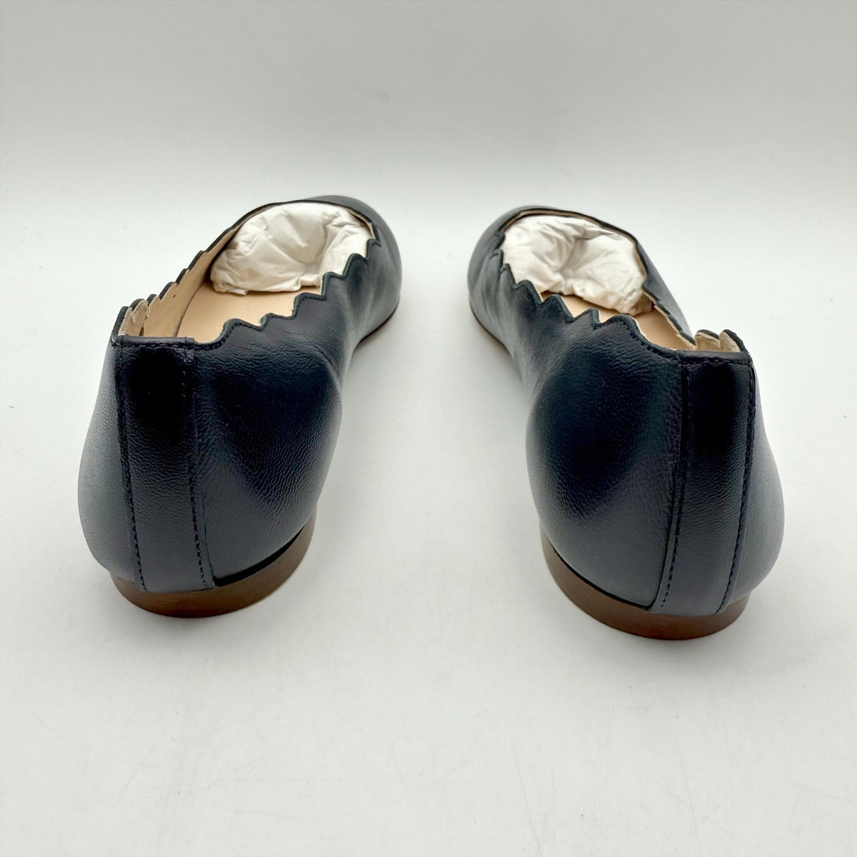 French Sole FS/NY Womens Jigsaw Flats Size 5 EU 35.5 Navy Blue Nappa Leather NIB