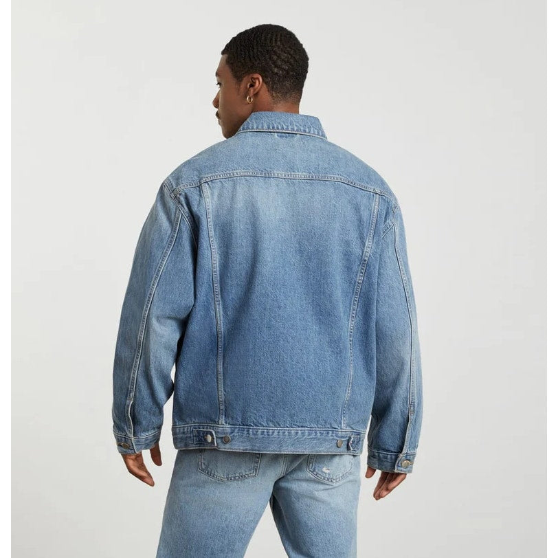 EVERLANE Unisex Everyone Denim Jacket Small Broken in Blue Organic Cotton NWT