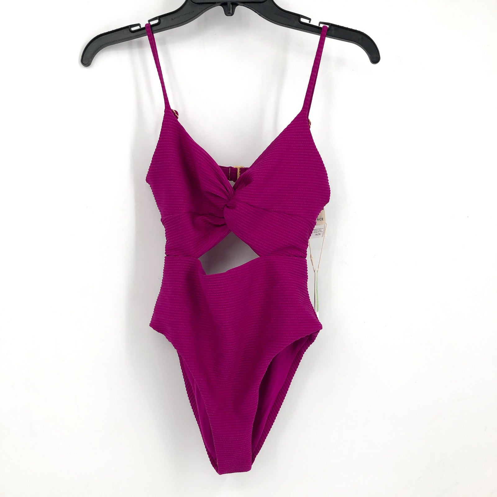 L*SPACE Women's Kyslee One Piece Swimsuit Medium Pink Berry Eco Chic Repreve NWT