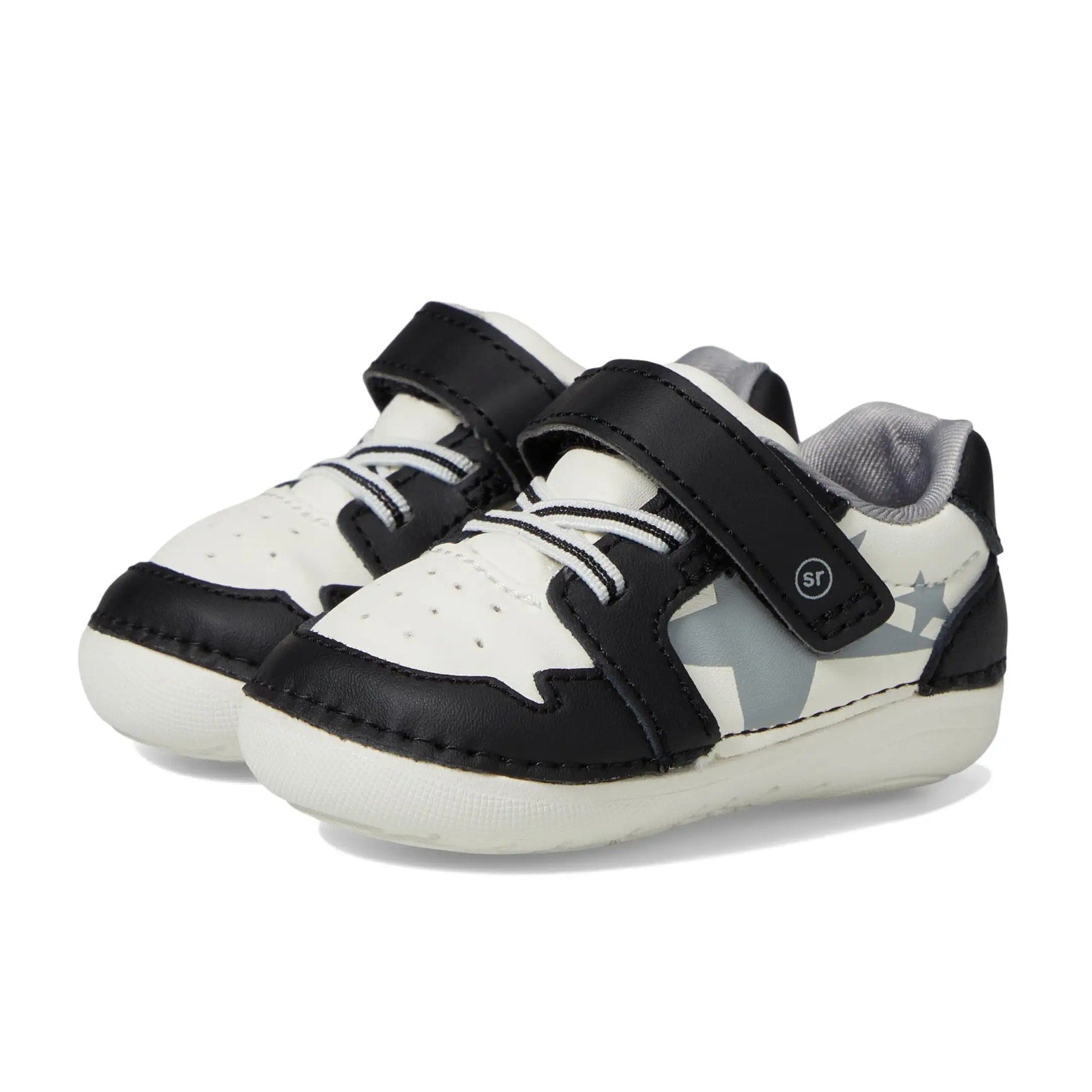 Stride Rite Baby Toddler Boys SM Waverly Sneakers 3 Wide Shoes Black White NIB