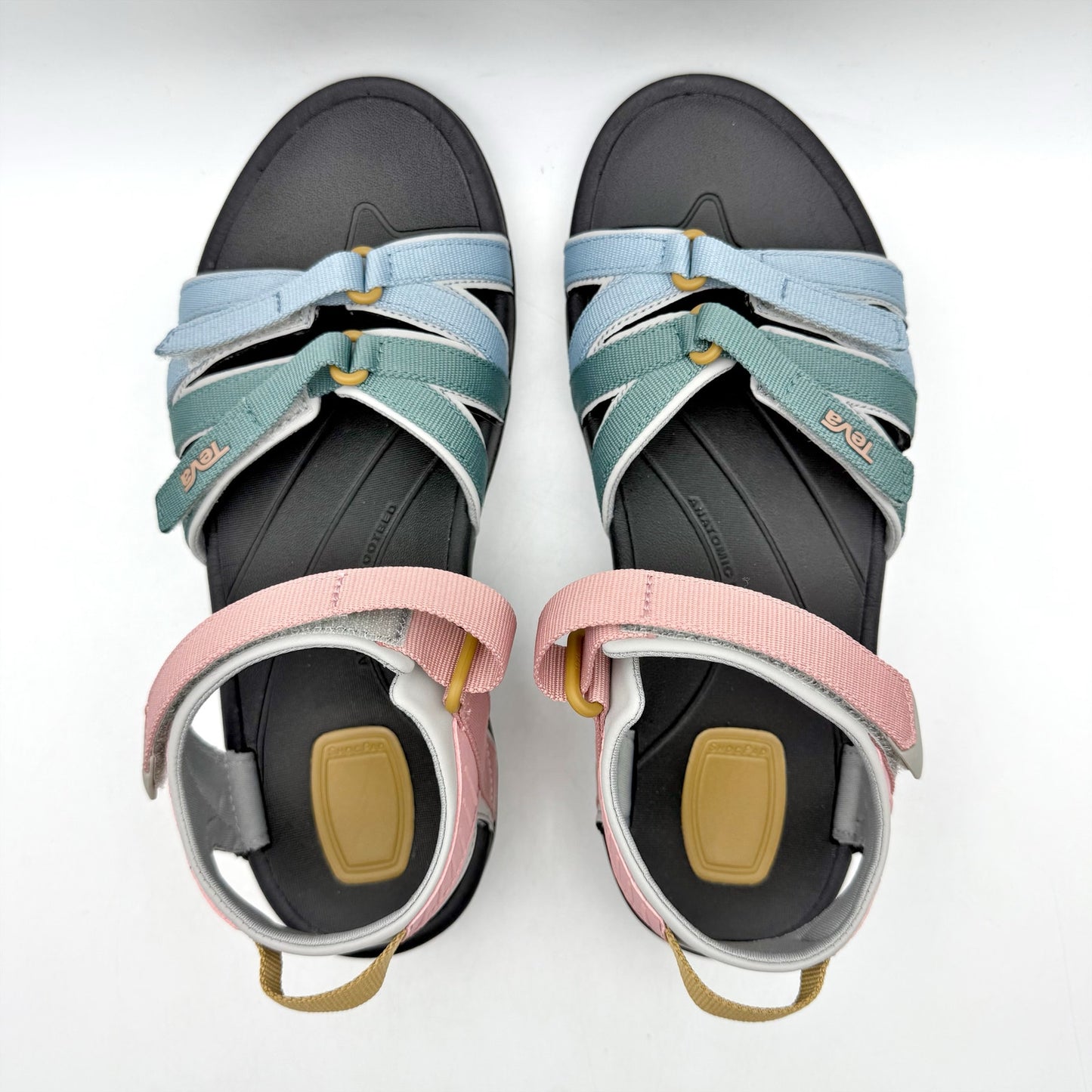 Teva Womens Tirra Leather Sandal US 8.5 EU 39.5 Black Multicolor Adjustable NIB