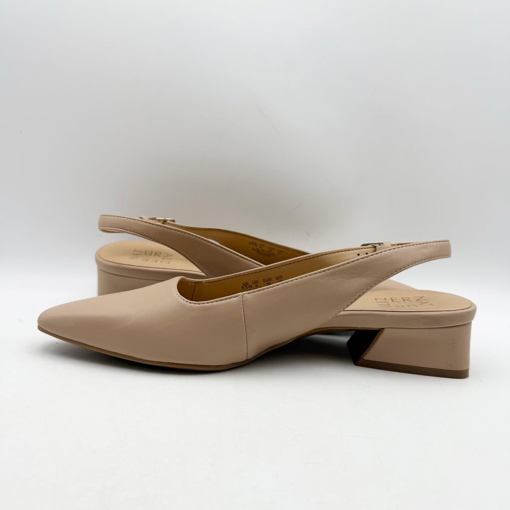 Naturalizer Womens Ginger Slingback Pumps Size 8.5 WIDE EU 39 Beige Nude NWOB