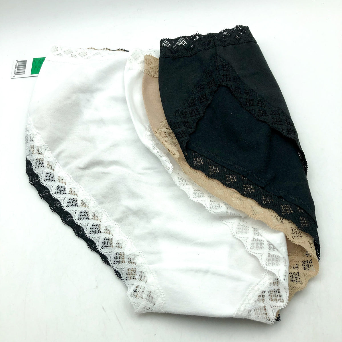 NATORI Womens Bliss French Cut Brief 3-Pack Panties Large Black, Cafe, White NWT